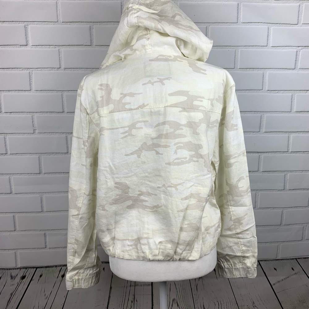🔥SANCTUARY🔥HOODED WHITE LINEN CAMO JACKET SMALL NWT - Picture 9 of 10